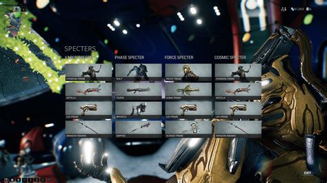 warframe change specter loadout